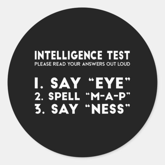 Test Eye Map Ness Funny Joke Vaderdag Ronde Sticker (Voorkant)