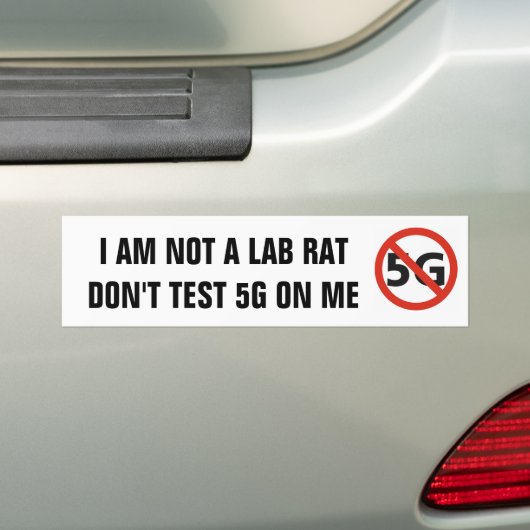 Test geen 5G op me bumpersticker (Op auto)