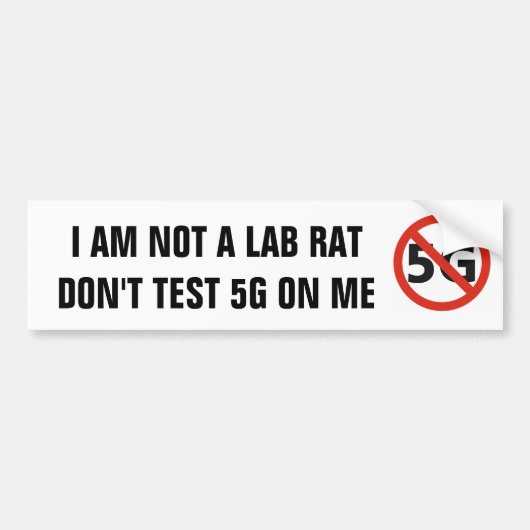 Test geen 5G op me bumpersticker (Voorkant)