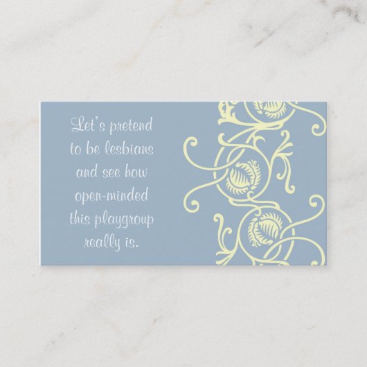 Test hun verdraagzame mammakaarten contactkaartje (Voorkant)