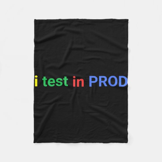 Test in prod coderen grappige humor grap ontwikkel fleece deken (Voorkant)