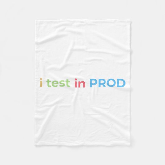 Test in Prod-codering Funny Humor Grap Eng Fleece Deken (Voorkant)