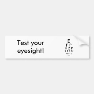 Test je gezichtsvermogen! bumpersticker