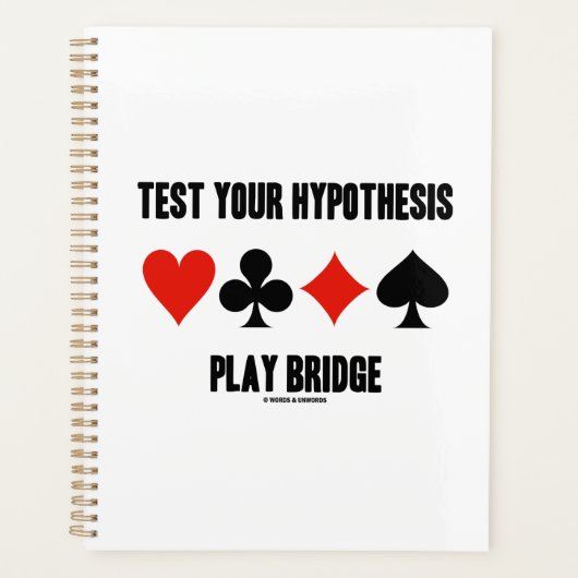 Test Je Hypothese Speel Bridge Vier Kaart Soorten Planner (Voorkant)