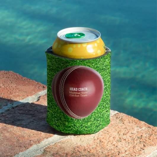 Test Match Red Cricket Ball met aangepaste tekst Blikjeskoeler (Insitu Zwembad)