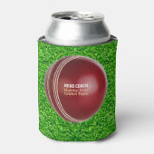 Test Match Red Cricket Ball met aangepaste tekst Blikjeskoeler (Blikje Voorkant)