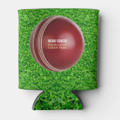 Test Match Red Cricket Ball met aangepaste tekst Blikjeskoeler (Voorkant)