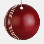 Test Match Red Cricket Ball met aangepaste tekst Keramisch Ornament (Achterkant)