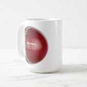 Test Match Red Cricket Ball met aangepaste tekst Koffiemok (Voorkant links)