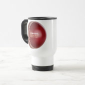 Test Match Red Cricket Ball met aangepaste tekst Reisbeker (Voorkant links)