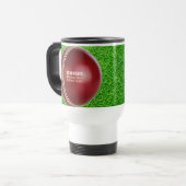 Test Match Red Cricket Ball met aangepaste tekst Reisbeker (Voorkant links)