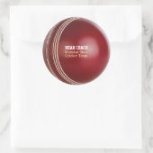 Test Match Red Cricket Ball met aangepaste tekst Ronde Sticker (Tas)