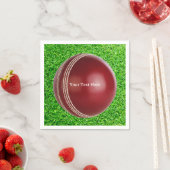 Test Match Red Cricket Ball met aangepaste tekst Servet (Insitu)