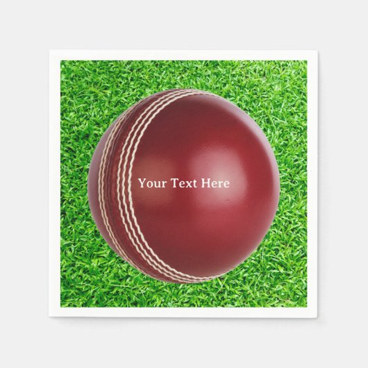 Test Match Red Cricket Ball met aangepaste tekst Servet (Voorkant)
