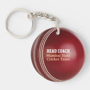 Test Match Red Cricket Ball met aangepaste tekst Sleutelhanger