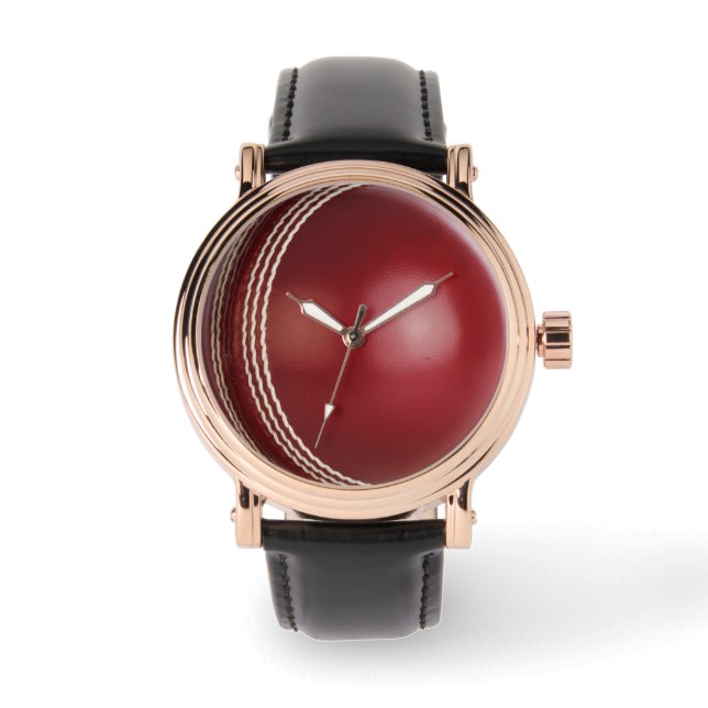 Test Match Red Cricket Ball Watch Horloge (Voorkant)
