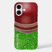 Test Match Red Cricket Ball with Custom Text Case-Mate iPhone Case (Achterkant)