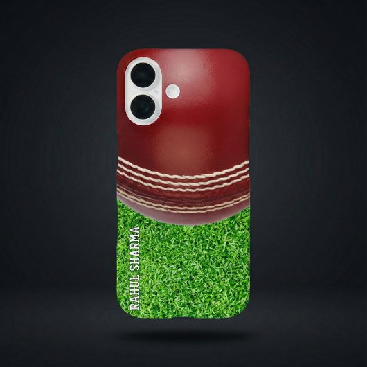 Test Match Red Cricket Ball with Custom Text Case-Mate iPhone Case