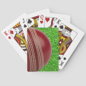 Test Match Red Cricket Ball with Custom Text Pokerkaarten (Achterkant)
