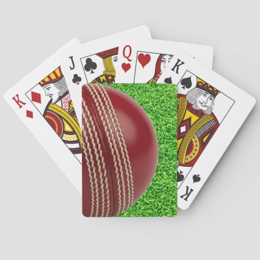 Test Match Red Cricket Ball with Custom Text Pokerkaarten (Achterkant)