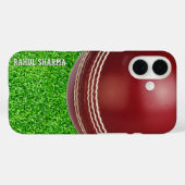 Test Match Rode Cricketbal met Aangepaste Tekst Case-Mate iPhone Case (Achterkant (horizontaal))