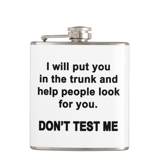 Test Me Niet Heupfles (Voorkant)