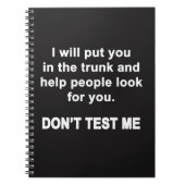 Test me niet notitieboek (Voorkant)