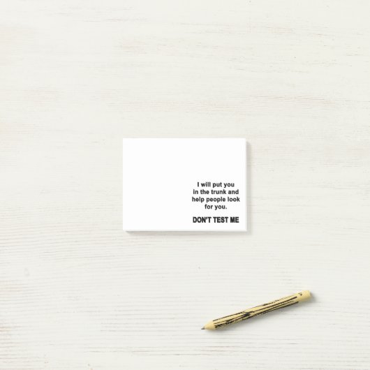 Test me niet post-it® notes (Op bureau)