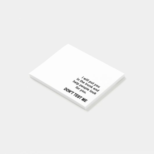 Test me niet post-it® notes (Schuin)