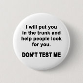 Test me niet ronde button 5,7 cm (Voorkant)