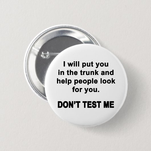 Test me niet ronde button 5,7 cm (Voorkant /achterkant)