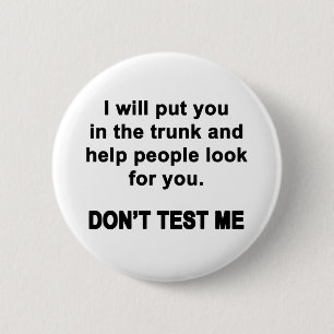Test me niet ronde button 5,7 cm