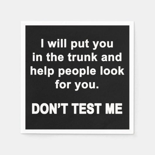 Test me niet servet (Voorkant)