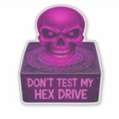 Test mijn hex drive niet - Paarse schedel Sticker (Voorkant)