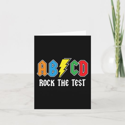 Test Retro Abcd Rock De Testdag Funny School Kaart (Voorkant)