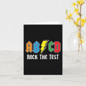 Test Retro Abcd Rock De Testdag Funny School Kaart (Gele Bloem)