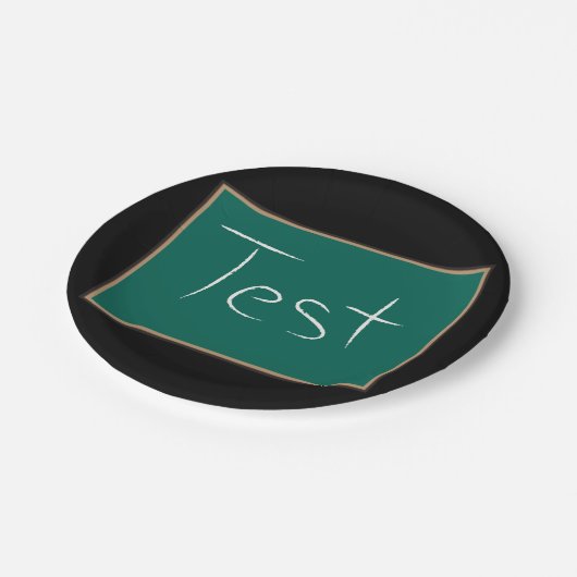 Test schoolschoolklaslokaal papieren bordje (Gekanteld)