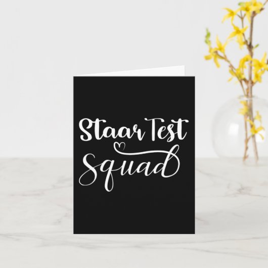 Test Squad Grappige Leraar Student Testing Dag Kaart (Gele Bloem)