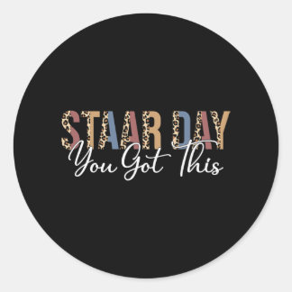 Test Staar Dag Mode Op Leraar Testen Ideeën School Ronde Sticker
