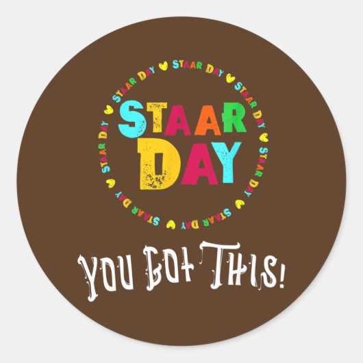 Test STAAR Day Exam Testing Day Testing Teacher Ronde Sticker (Voorkant)