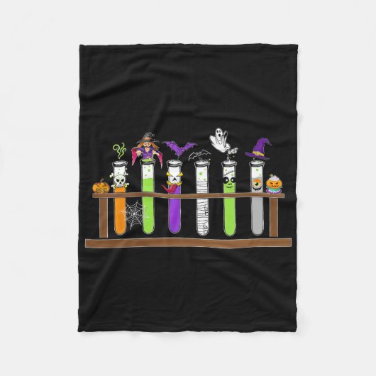 Test Tube Chemie Nerd Wetenschap Leraar Spooky Ha Fleece Deken (Voorkant)