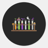 Test Tube Chemie Nerd Wetenschap Leraar Spooky Ha Ronde Sticker (Voorkant)