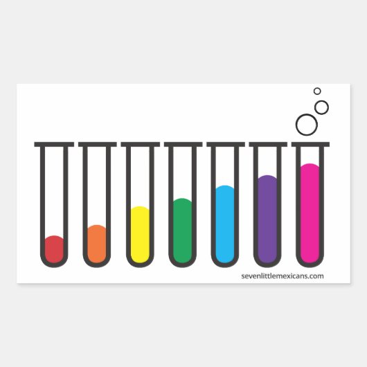 Test Tubes Pride Flag - Maken' Baby's w / Wetensch Rechthoekige Sticker (Voorkant)