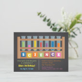 Test Tubes Science Kids Birthday Party Invitations Kaart (Staand voorkant)
