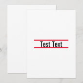 test uitnodiging met sjabloon (Voorkant / Achterkant)