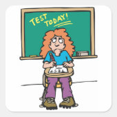 Test vandaag vierkante sticker (Voorkant)