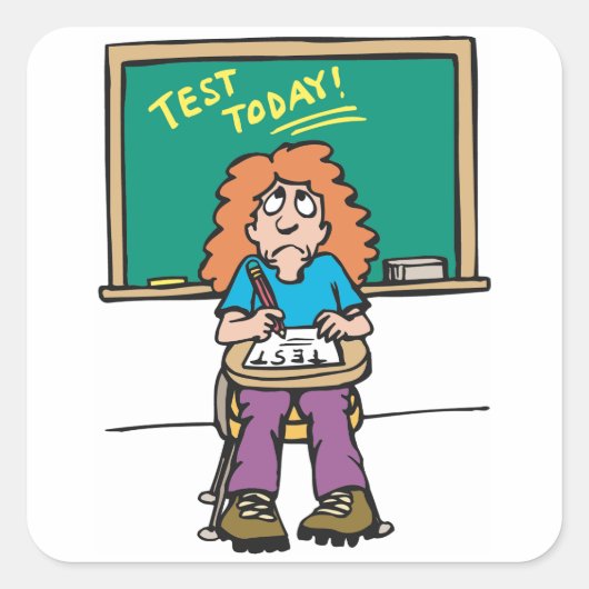 Test vandaag vierkante sticker (Voorkant)