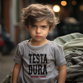 Testa Dura (hard hoofd) Koppig Grappig Italiaans Kinder Shirts