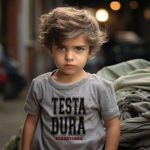 Testa Dura (hard hoofd) Koppig Grappig Italiaans Kinder Shirts