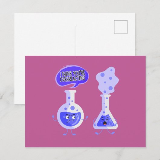 Testbuischemie denk ik dat je overreageert briefkaart (Voorkant / Achterkant)
